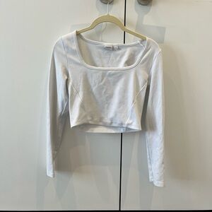 Sunday Best White Long Sleeve Crop Top